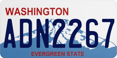 WA license plate ADN2267