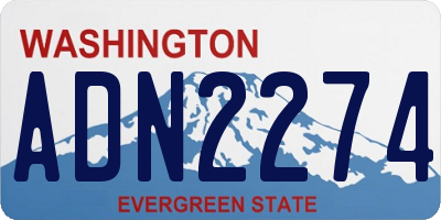 WA license plate ADN2274
