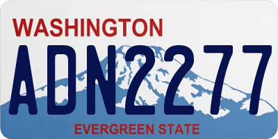 WA license plate ADN2277