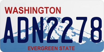 WA license plate ADN2278