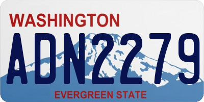 WA license plate ADN2279