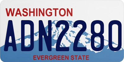 WA license plate ADN2280