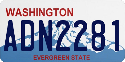 WA license plate ADN2281
