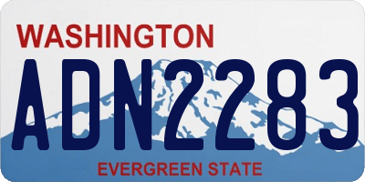 WA license plate ADN2283