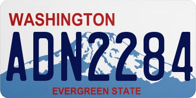 WA license plate ADN2284