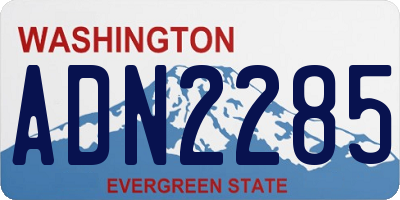 WA license plate ADN2285