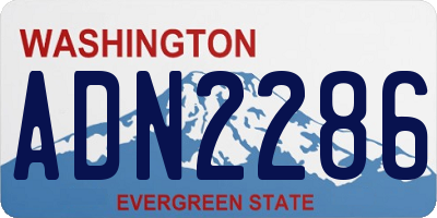 WA license plate ADN2286