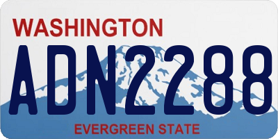 WA license plate ADN2288