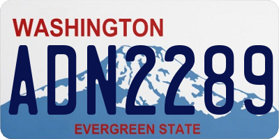 WA license plate ADN2289