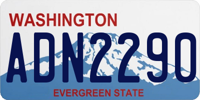 WA license plate ADN2290