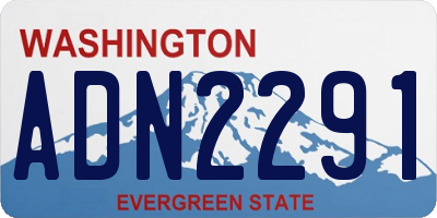WA license plate ADN2291