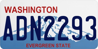 WA license plate ADN2293