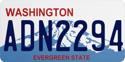 WA license plate ADN2294