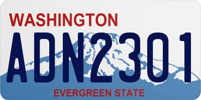 WA license plate ADN2301