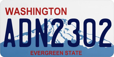 WA license plate ADN2302