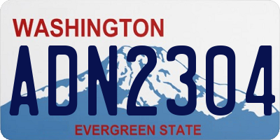 WA license plate ADN2304