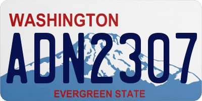 WA license plate ADN2307