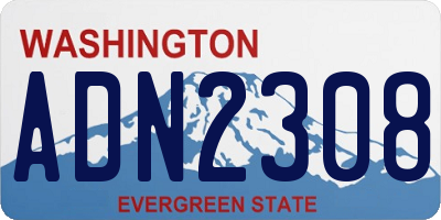 WA license plate ADN2308