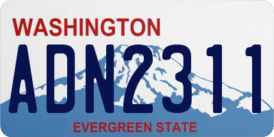 WA license plate ADN2311