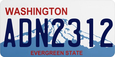 WA license plate ADN2312