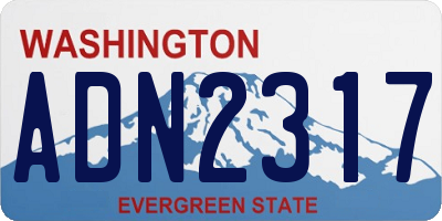 WA license plate ADN2317