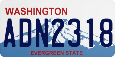 WA license plate ADN2318
