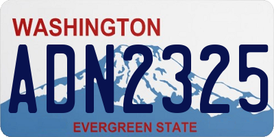 WA license plate ADN2325