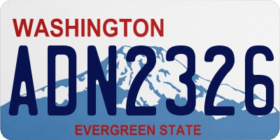 WA license plate ADN2326