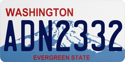 WA license plate ADN2332