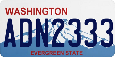 WA license plate ADN2333