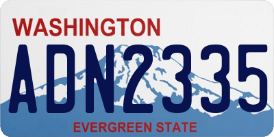 WA license plate ADN2335