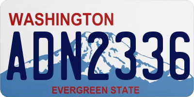 WA license plate ADN2336