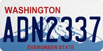 WA license plate ADN2337