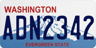 WA license plate ADN2342