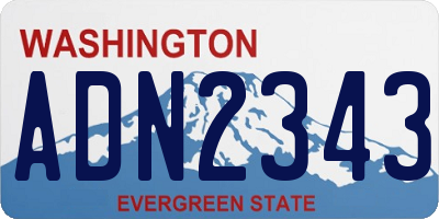 WA license plate ADN2343