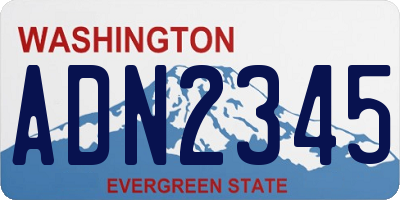 WA license plate ADN2345