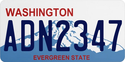 WA license plate ADN2347