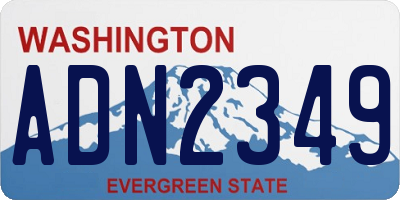 WA license plate ADN2349