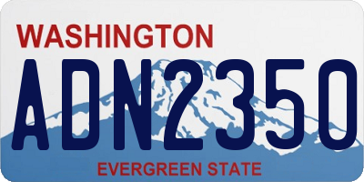 WA license plate ADN2350