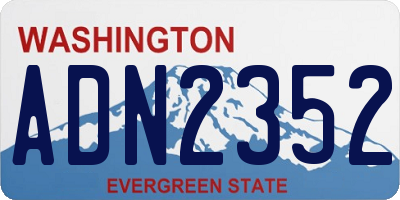 WA license plate ADN2352
