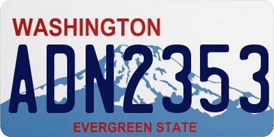 WA license plate ADN2353