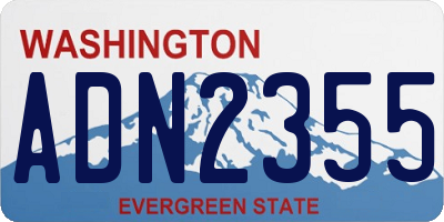 WA license plate ADN2355