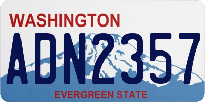 WA license plate ADN2357