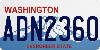 WA license plate ADN2360