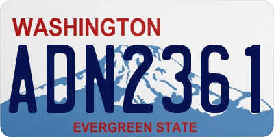 WA license plate ADN2361