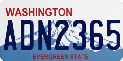 WA license plate ADN2365
