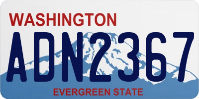 WA license plate ADN2367
