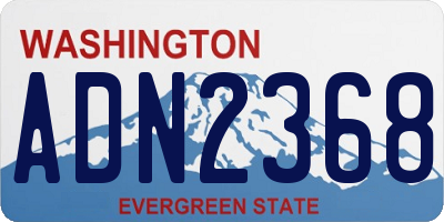 WA license plate ADN2368