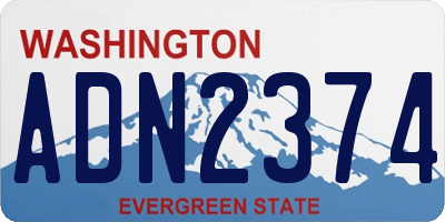 WA license plate ADN2374