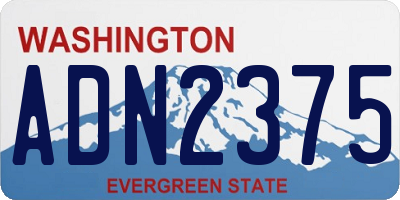 WA license plate ADN2375